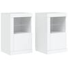 vidaXL Side Cabinets with LED Lights 2 pcs White Engineered Wood