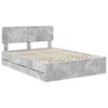 vidaXL Bed Frame Concrete Grey 160 x 200 cm Engineered Wood
