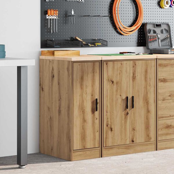 vidaXL Garage Storage Cabinet Artisan Oak 30x51x85 cm Solid Wood Pine