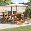 vidaXL 7 Piece Garden Dining Set Solid Wood Acacia and Textilene