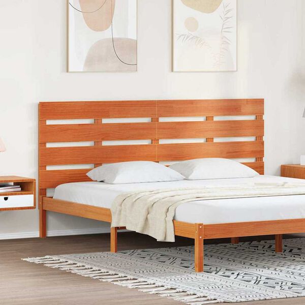 vidaXL Headboard Wax Brown 200.5 x 3 x 80 cm Solid Pine Wood