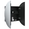vidaXL Bathroom Cabinet with Round Mirror&LED Black 54x54x17.5 cm