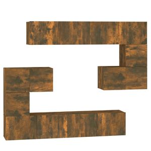 vidaXL Wall-mounted TV Cabinet Smoked Oak Engineered Wood