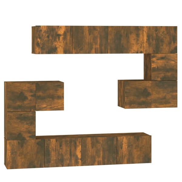 vidaXL Wall-mounted TV Cabinet Smoked Oak Engineered Wood