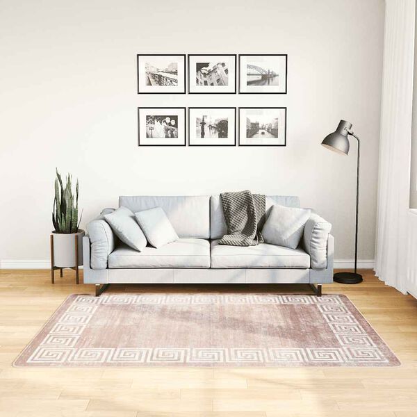 vidaXL Rug Washable 120x180 cm Beige Anti Slip