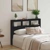vidaXL Headboard Cabinet with LED Black Oak 140x17x102 cm