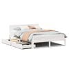 vidaXL Bed Frame with Drawers without Mattress White 120x190 cm Small Double