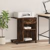 vidaXL Printer Stand with Wheels Smoked Oak 60x40x68.5 cm