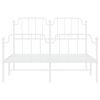 vidaXL Metal Bed Frame without Mattress with Footboard White 140x200cm