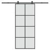 vidaXL Sliding Door with Hardware Set 90x205 cm ESG Glass&Aluminium