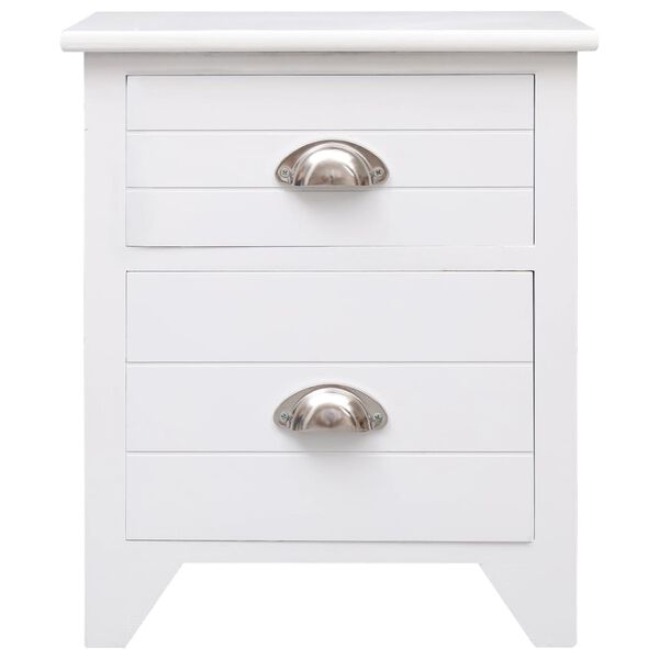 vidaXL Nightstand 2 pcs with 2 Drawers White