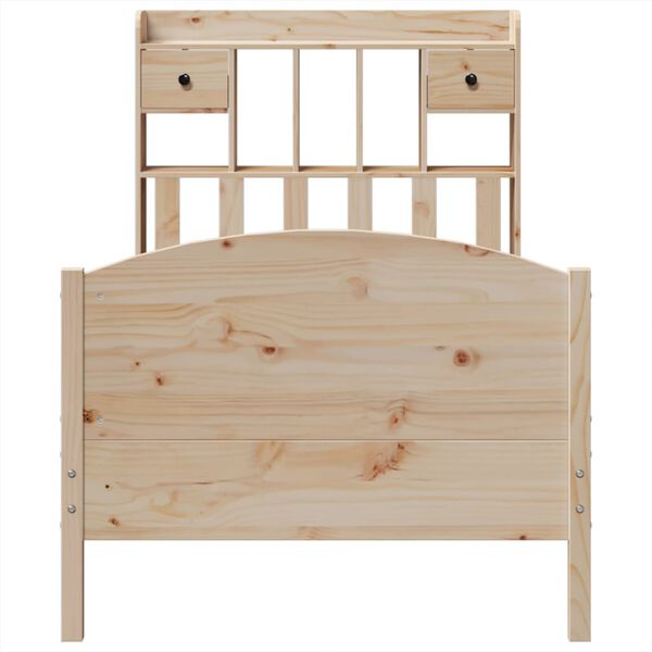 vidaXL Bookcase Bed without Mattress 90x190 cm Single Solid Wood Pine