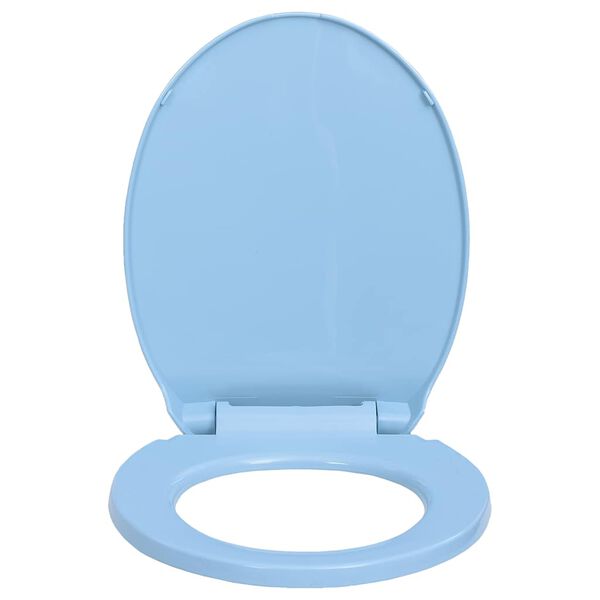 vidaXL Soft-Close Toilet Seat Blue Oval