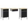 vidaXL Work Cabinet with Drawer 10 pcs Black Engineered Wood and Steel