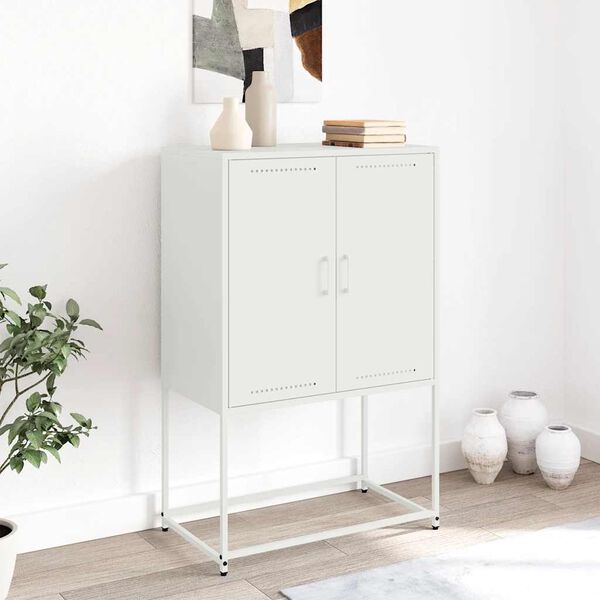 vidaXL Highboard White 68.5x38.5x107 cm Steel