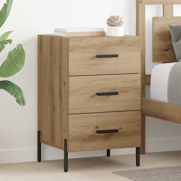 vidaXL Bedside Cabinet Artisan Oak 40 x 40 x 66 cm Engineered Wood