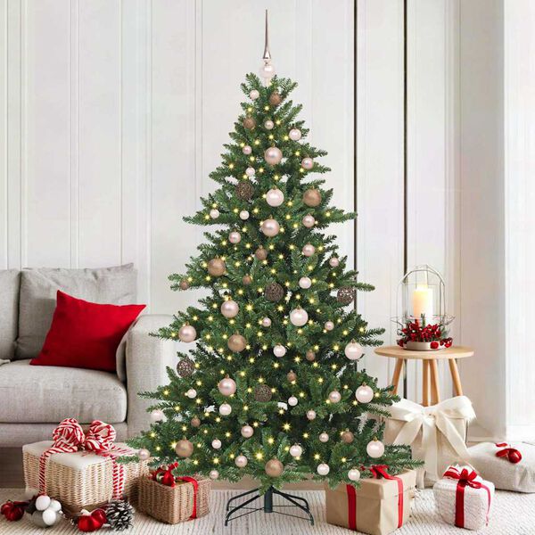 vidaXL Artificial Hinged Christmas Tree Green 180 cm PVC and Steel