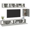 vidaXL 6 Piece TV Cabinet Set Concrete Grey Engineered Wood