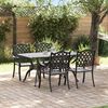 vidaXL Garden Dining Set 5 pcs Black Aluminium