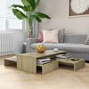 vidaXL Nesting Coffee Table Set Sonoma Oak 100x100x26.5 cm Engineered Wood