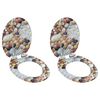 vidaXL WC Toilet Seats 2 pcs with Soft Close Lids MDF Pebbles Design