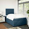 vidaXL Box Spring Bed with Mattress Blue 120x190 cm Small Double Velvet