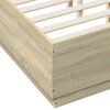 vidaXL Bed Frame with LED without Mattress Sonoma Oak 135x190 cm Double