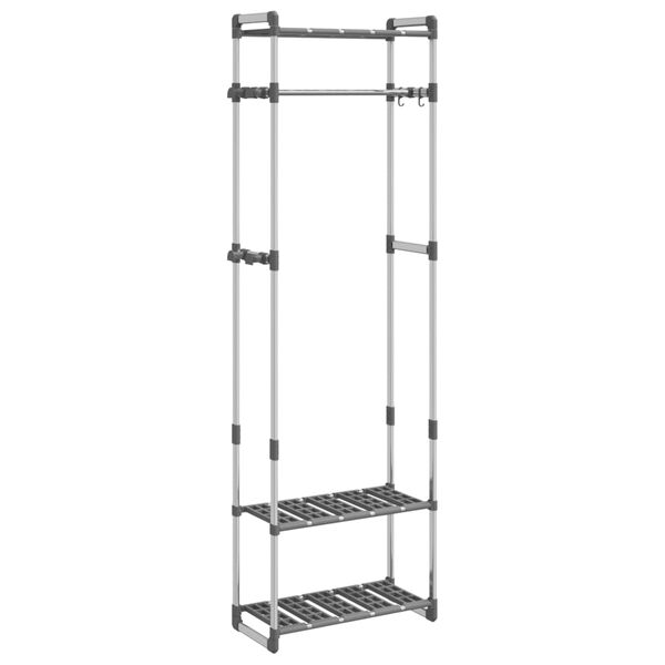 vidaXL 3-Tier Clothes Rack Silver 59x29x192 cm Aluminium