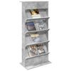 vidaXL Magazine Rack Concrete Grey 70 x 41 x 156 cm Engineered Wood