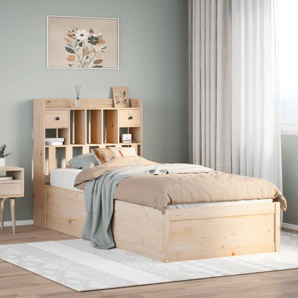 vidaXL Bed Frame without Mattress 75x190 cm Small Single Solid Wood Pine