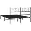 vidaXL Metal Bed Frame without Mattress with Headboard Black 140x200cm