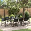 vidaXL Garden Dining Set 9 pcs Black Powder-Coated Steel