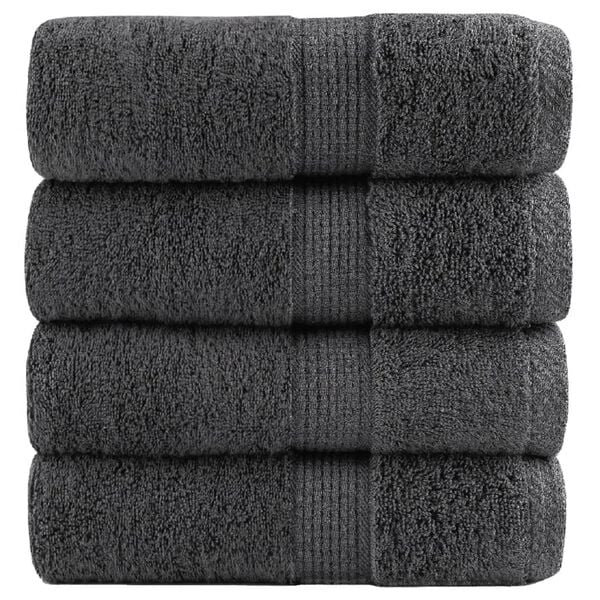 vidaXL Premium Guest Towels "SOLUND" 4 pcs Anthracite 30x50 cm 600 gsm