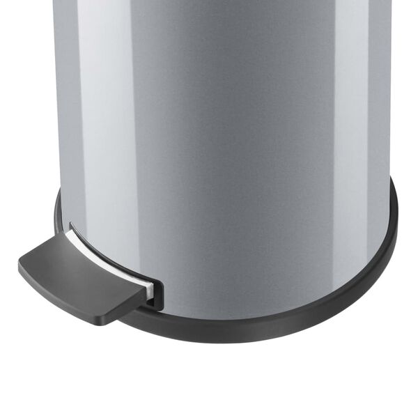 Hailo Pedal Bin Solid M 12L Silver with Galvanized Inner Bin