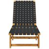 vidaXL Sun Lounger Black Solid Wood Acacia and Fabric