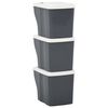 vidaXL Stackable Dustbins 3 pcs 60 L Dark Grey