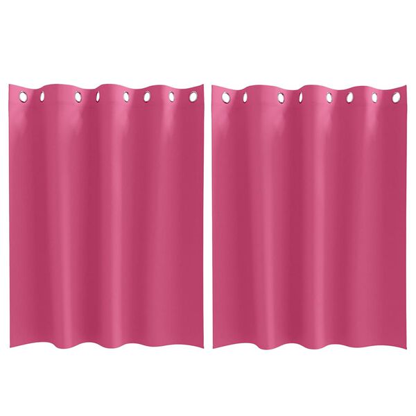 vidaXL Blackout Curtains with Rings 2 pcs Bright Pink 140 x 140 cm