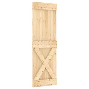 vidaXL Sliding Door NARVIK Natural and Black 70 x 210 cm (213.5 cm)
