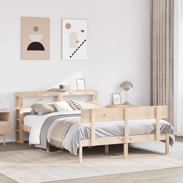vidaXL Bed Frame without Mattress 140x200 cm Solid Wood Pine