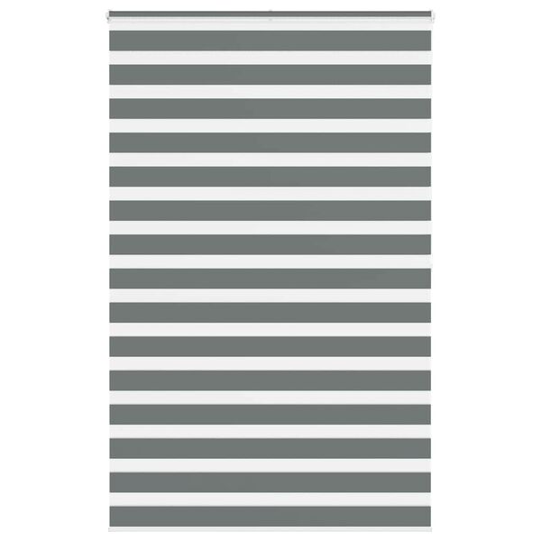 vidaXL Zebra Blind Dark Grey 140x200 cm Fabric Width 135.9 cm Polyester