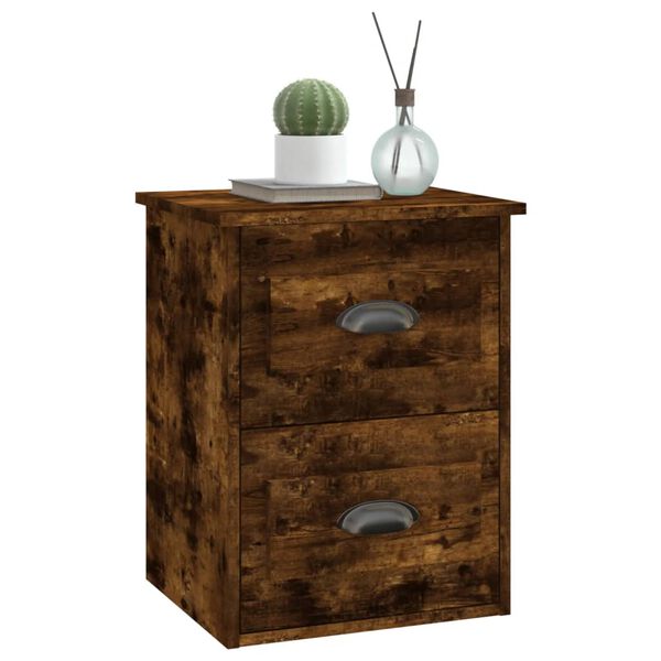 vidaXL Wall-mounted Bedside Cabinet Smoked Oak 41.5x36x53cm