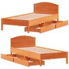 vidaXL Bed Frame without Mattress Wax Brown 90x200 cm Solid Wood Pine