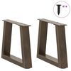 vidaXL Coffee Table Legs V-Shape 2 pcs Natural Steel 40x(30-31.3) cm Steel