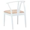 vidaXL Dining Chair 2 pcs White and Brown Solid Rubber Wood
