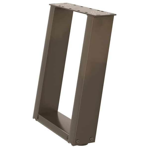 vidaXL Coffee Table Legs U-Shaped 2 pcs Natural Steel 38x(42-43) cm Steel