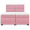 vidaXL Box Spring Bed with Mattress Pink 200x200 cm Velvet