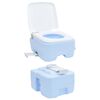 vidaXL Camping Toilet Manual Light Blue and White 41.5 x 36.5 x 42 cm