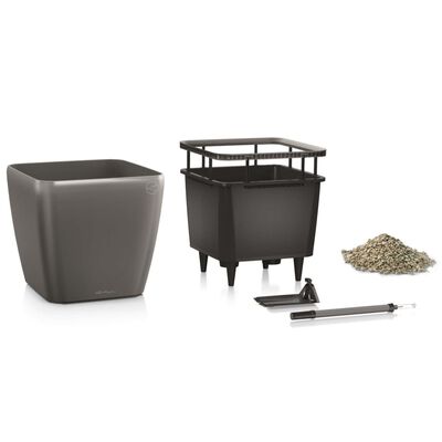 LECHUZA Planter QUADRO LS 43 ALL-IN-ONE Charcoal 16183