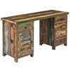 vidaXL Pedestal Desk Solid Reclaimed Wood 140x50x77 cm