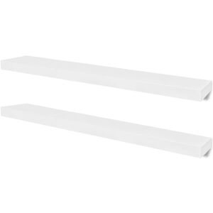 vidaXL Wall Shelf | Set of 2 | White | MDF